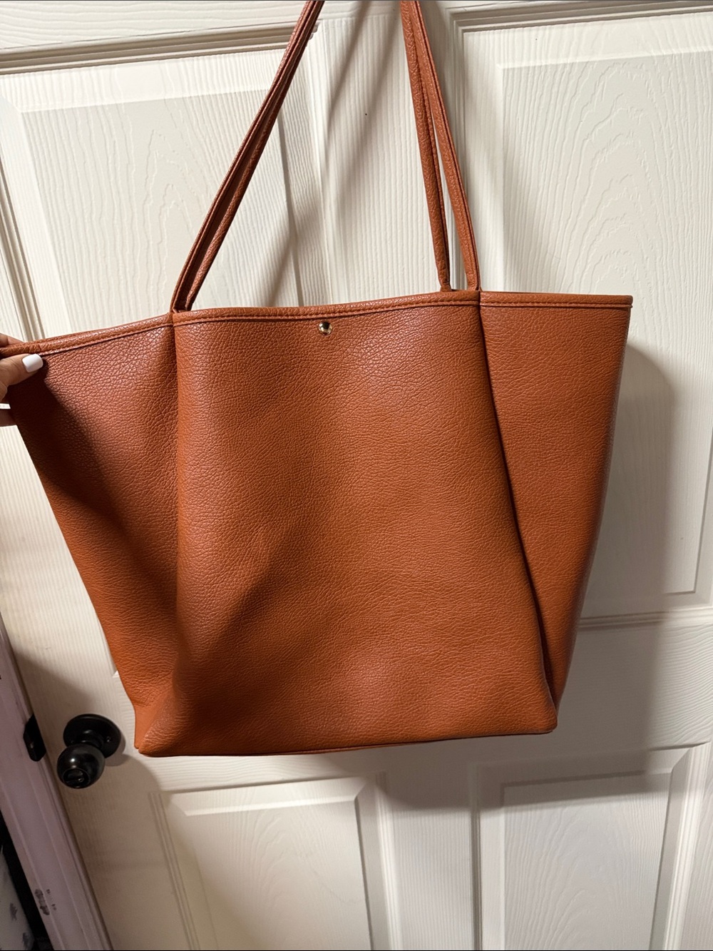Classic Tote Bag in Cognac Brown - Women's Everyday Shoulder Bag
